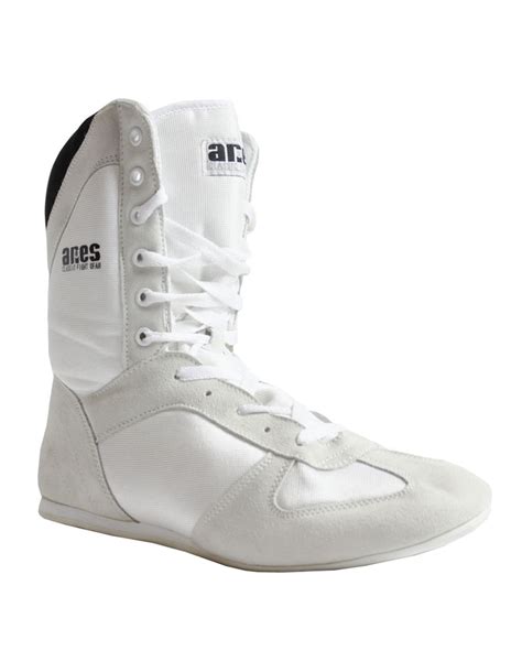 white boxing shoes high top aries fight gear