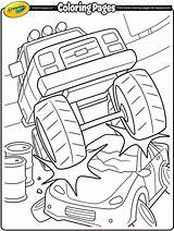 Coloring Pages Monster Truck Car Crayola Printable Crushing Trucks Color Jam Monstertruck Birthday Colouring Print Scene Give Boys Cars Race sketch template