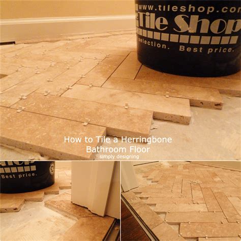 herringbone tile floor   prep lay  install