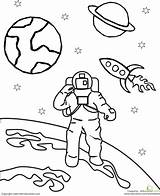Space Coloring Outer Pages Astronaut Color Preschool Worksheet Astronauts Kids Education Sheets Solar System Exploration Choose Board sketch template