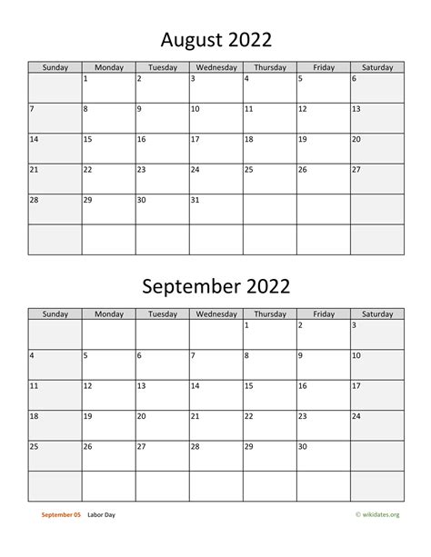 august  september  calendar wikidatesorg