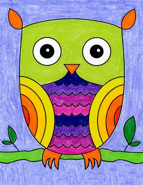 draw  easy owl art projects  kids