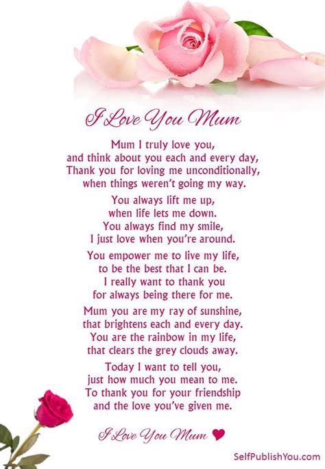 Self Publish You — Self Publish You Mom Poems Happy Mothers Day Poem