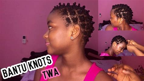 Bantu Knots On Very Short 4c Natural Hair Twa Annih Stacey Youtube