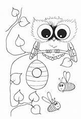 Owl Coloring Pages Cute Owls Baby Printable Drawings Cartoon Kids Drawing Clipart Books Color Print Cool Getdrawings Bees Getcolorings Popular sketch template