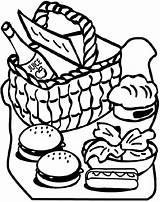 Picnic Coloring Pages Clipart Basket Blanket Drawing Colouring Crayola Food Printable Clip Picnics Preschool Family Kids Color Colour Crafts Dibujos sketch template