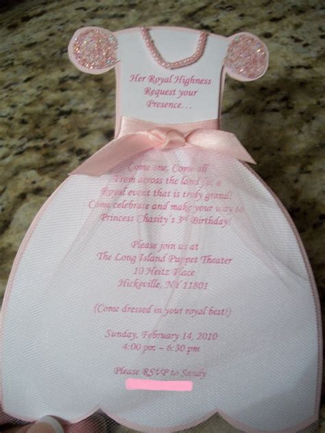princess dress invitation templates