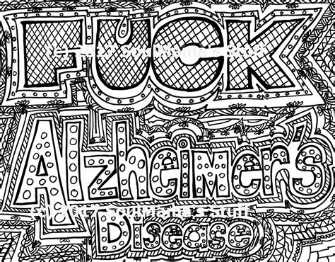 fck alzheimers disease coloring page digital  etsy