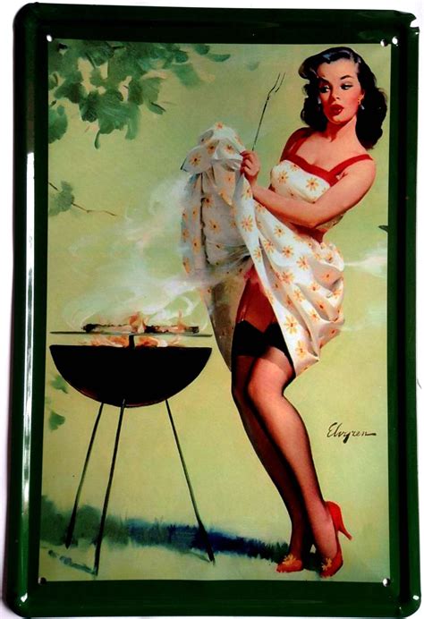 sexy lady bbq barbecue emptied tin signs art wall decor house cafe bar vintage metal signs 20