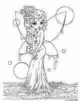 Coloring Pages Fairy Printable Beautiful Water Kids sketch template