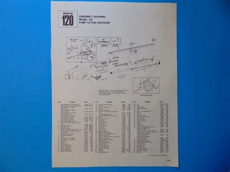 marlin  pump action shotgun parts assembly diagram  catalog print ad  picclick uk