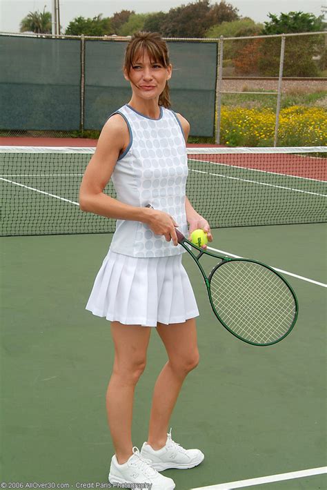 mature milf brunette tennis player gets naked on court pichunter