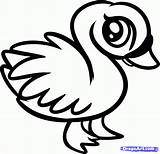 Coloring Baby Pages Cute Animal Dragoart Animals Draw Swan Birds Popular sketch template