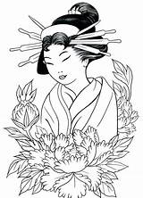 Coloring Geisha Pages Japanese Kimono Girls Gueixa Gueisha Drawings Culture Adult Japan Getdrawings Colouring Paint Getcolorings Designlooter Books Printable Colorings sketch template