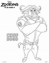 Zootopia Coloring Pages Bogo Chief Sheets Disney Printable Color Print Kids Printables Flash Activity Movie Para Colorear Dibujos Characters Character sketch template