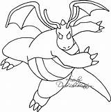 Dragonite Coloring Pokemon Pages Getcolorings Printable Color sketch template