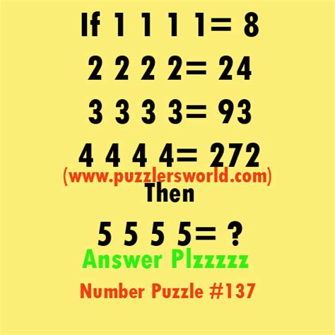 number puzzle    puzzlersworldcom