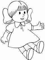 Doll Coloring Pages Print Girls sketch template