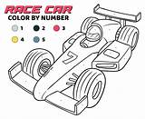 Number Color Car Printables Race Pages Printablee sketch template