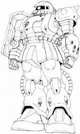 Gundam Zaku sketch template