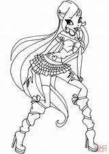 Coloring Winx Bloom Club Pages Printable Drawing sketch template