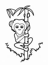 Coloring Monkey Printable Pages Kids sketch template