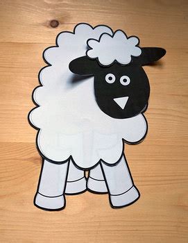 sheep craft template cut  paste  km classroom tpt
