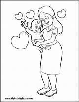 Coloring Pages Mother Happy Colouring Mothers Coloringhome Choose Board Popular Comments sketch template