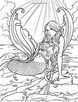 Coloring Pages Mermaid Adult Siren Mystical Mythical Adults Mermaids Printable Sea Colouring Sirens Fenech Selina Book Legend Myth Lovely Sheets sketch template