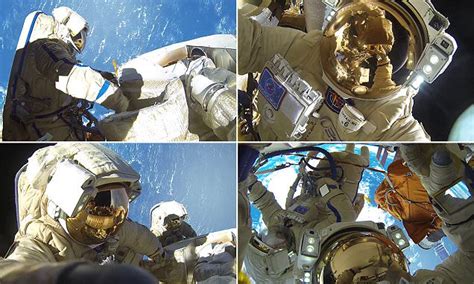 russian cosmonauts break record for longest space walk daily mail online