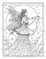 Coloring Celestial Goddess Fairy Fantasy Harrison Molly Printable Designlooter Drawings 45kb 738px sketch template