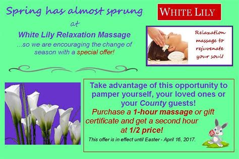 white lily relaxation massage
