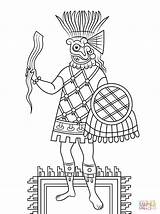 Tlaloc Aztec Coloring Pages God Rain Fertility Water Aztecs Sheets Drawing Warrior sketch template