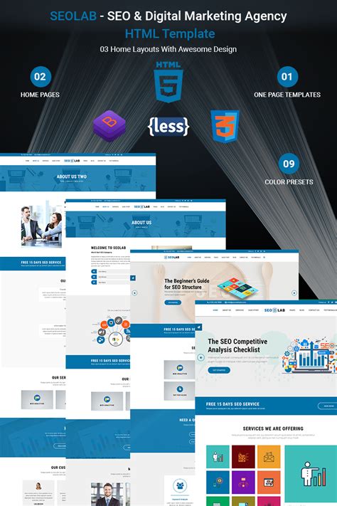 digital marketing agency website template   printable templates
