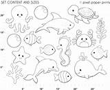 Sea Coloring Animals Pages Ocean Animal Creatures Drawing Marine Life Printable Realistic Color Water Deep Pixel Underwater Creature Real Drawings sketch template