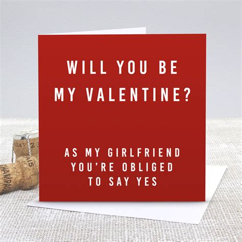 girlfriend be my valentine red valentine s day card by slice of pie