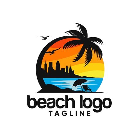premium vector beach logo vector template