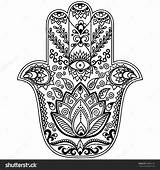 Hamsa Fatima Draw Symbols Henna sketch template