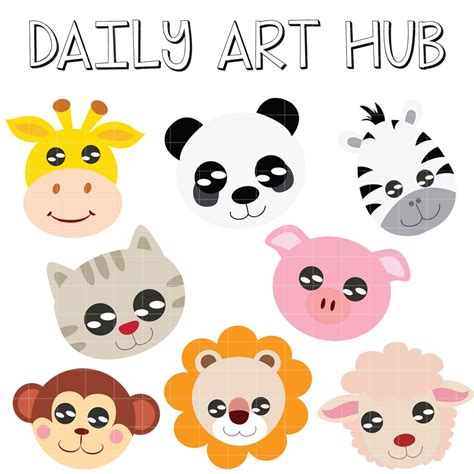 animal heads clip art set daily art hub graphics alphabets svg