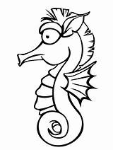 Seahorse Coloring Drawing Cute Pages Outline Printable Template Sea Horse Easy Realistic Templates Cartoon Clipart Shape Brutus Buckeye Colouring Crafts sketch template