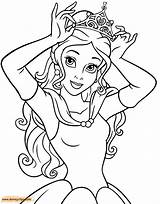 Coloring Belle Beast Beauty Pages Disneyclips Putting Crown Her sketch template
