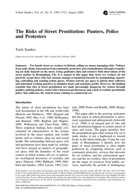 pdf the risks of street prostitution punters police
