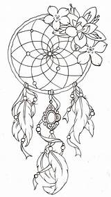 Dream Catcher Coloring Pages Color Print Dreamcatcher Catchers Kids Native Dreamcather American Simple Feathers Make Middle Colour Roses Own Peacock sketch template