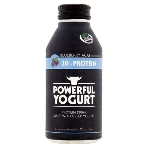 powerful yogurt  protein  natural ingredients blueberry acai greek yogurt drink  fl oz