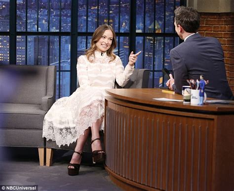 olivia wilde looks ladylike in lace dress after appearing nude in vinyl