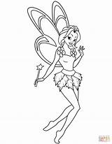 Fairy Coloring Magic Pages Stick Printable Drawing sketch template
