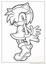 Sonic Coloring Printable Pages Color Cartoons Hedgehog Amy Kids Rose sketch template