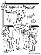 Coloring Teacher Appreciation Pages Kids Card sketch template