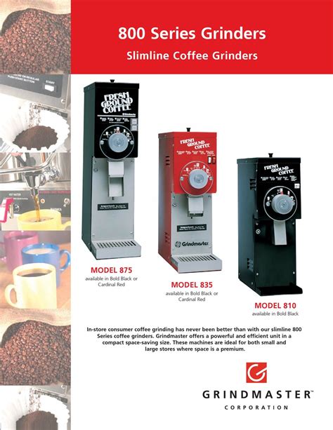 grindmaster  coffee grinder specifications manualslib