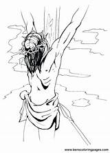 Jesus Cross Coloring Pages Printable Carrying Bible Christian Drawing Passion Color Crafts Benscoloringpages Sunday Getcolorings Print Through Getdrawings Angel sketch template